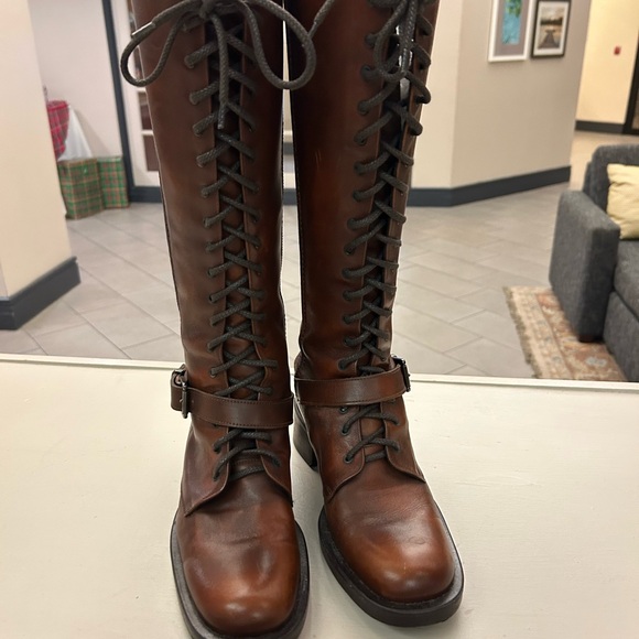 Boots Elegant Chestnut Lace-Up Colin Stuart  Collection 7 1/2 Like New Gorgeous! - Picture 8 of 11